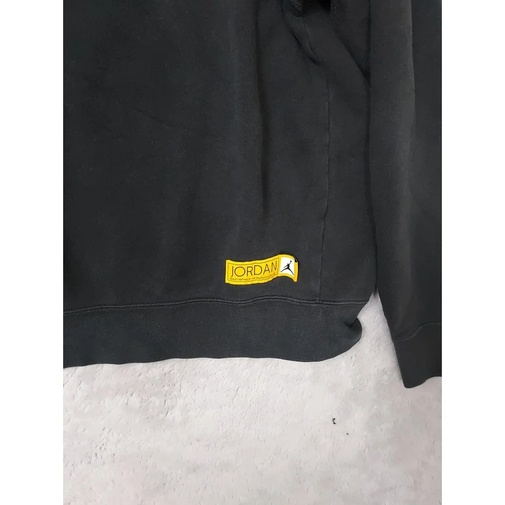 Jordan Pullover Mens Large Grunge Jumpman Hoodie Black Bleach Spots Nike Faded